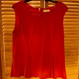 Calvin Klein Red Peplum Top, Size XL